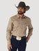 Wrangler Men's Cowboy Cut Firm Finish Long Sleeve Western Snap Solid Work Shirt In Khaki Khaki