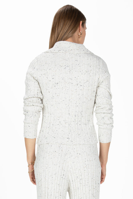 Miss Me Speckled Ribbed V-Neck Sweater