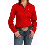 Cinch Women's Paisley Print Button Down Shirt Red