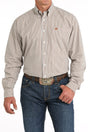 Cinch Men's Geometric Print Button-Down Western Shirt - Brown - (MTW1105820) White