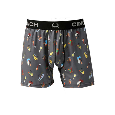 Cinch Men's 6-inch Loose Fit Flies Boxer Briefs Grey