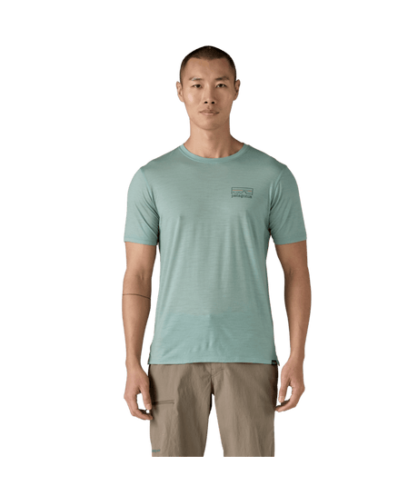 Patagonia M's Capilene Cool Merino Graphic Shirt - Fitz Roy Strata / Thermal Blue