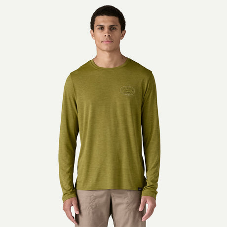 Patagonia M's Long Sleeve Capilene Cool Daily Graphic Shirt - Lands - Clean Climb Roots / Graze Green X-Dye