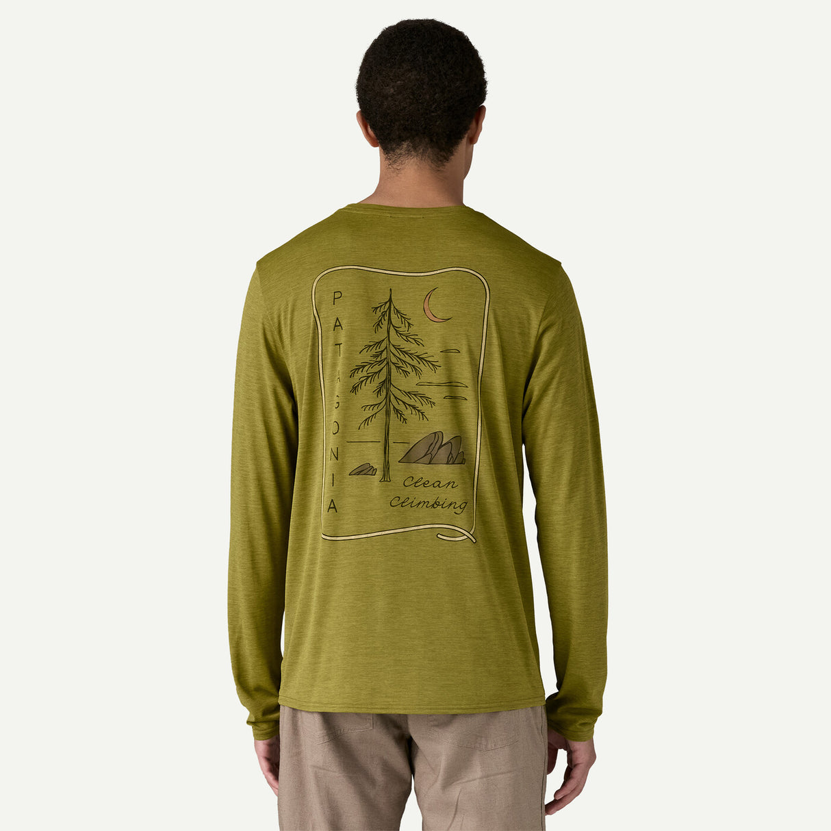 Patagonia M's Long Sleeve Capilene Cool Daily Graphic Shirt - Lands - Clean Climb Roots / Graze Green X-Dye