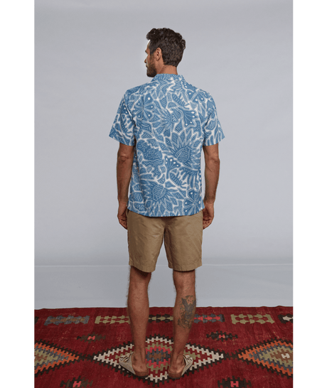 Patagonia M's Tidal Threads Camp Shirt - Bees and Flowers / Still Blue