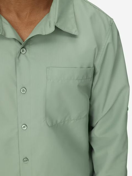 Marmot Mens AirExchange Long Sleeve Collared Shirt UPF 40 - Agate Green