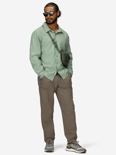 Marmot Mens AirExchange Long Sleeve Collared Shirt UPF 40 - Agate Green