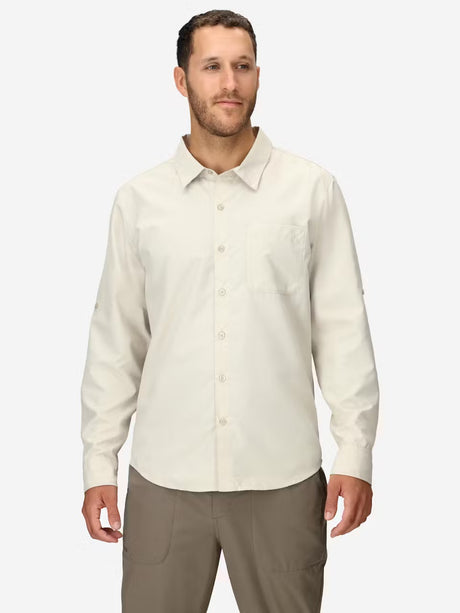 Marmot Mens AirExchange Long Sleeve Collared Shirt UPF 40 - Birch Bark Birch Bark