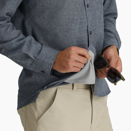 Royal Robbins Mens Amp Lite II Long Sleeve - Deep Blue Heather