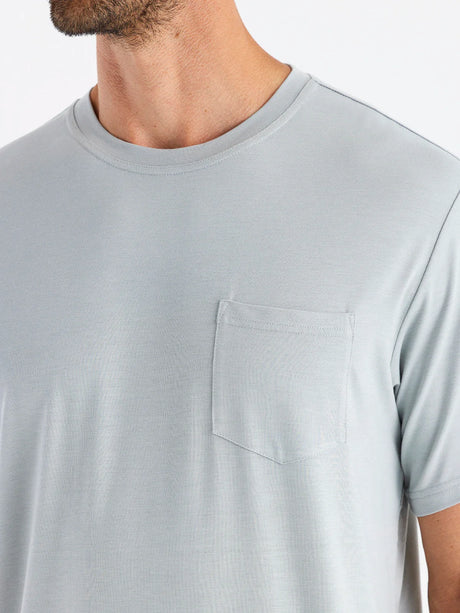Free Fly Apparel Mens Bamboo Flex Pocket Tee - Heather Aspen Grey
