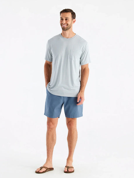 Free Fly Apparel Mens Bamboo Flex Pocket Tee - Heather Aspen Grey