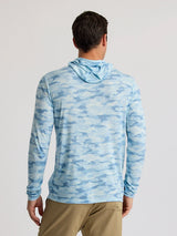 Free Fly Apparel Mens Bamboo Lightweight Hoodie - Seasmoke Camo / Surf Blue