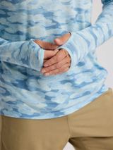 Free Fly Apparel Mens Bamboo Lightweight Hoodie - Seasmoke Camo / Surf Blue