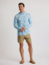 Free Fly Apparel Mens Bamboo Lightweight Hoodie - Seasmoke Camo / Surf Blue