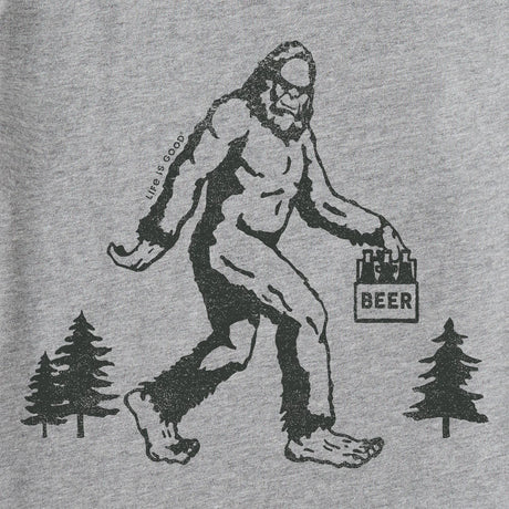 Life Is Good Mens Big Foot Hike Short Sleeve Crusher-LITE Tee - Heather Gray
