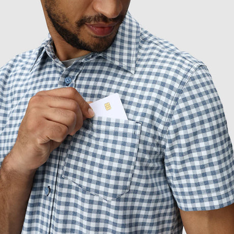 Outdoor Research Mens Blackbird Short Sleeve Shirt - Cenote Plaid