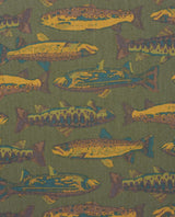 Toad & Co Mens Boundless Pull-On Short - 7in. - Olive Trout Print