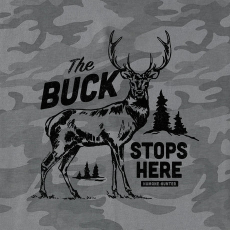 Life Is Good Mens Buck Stops Here Short Sleeve Allover Printed Short Sleeve Crusher Tee - Gray Camo