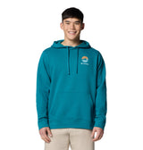 Mens Columbia Trek Graphic Hoodie - River Blue / Circular Linescape