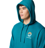 Mens Columbia Trek Graphic Hoodie - River Blue / Circular Linescape