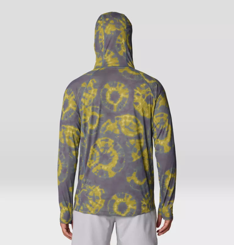 Mountain Hardwear Mens Crater Lake Long Sleeve Hoody - Adriatc Blue Spore Dye Print