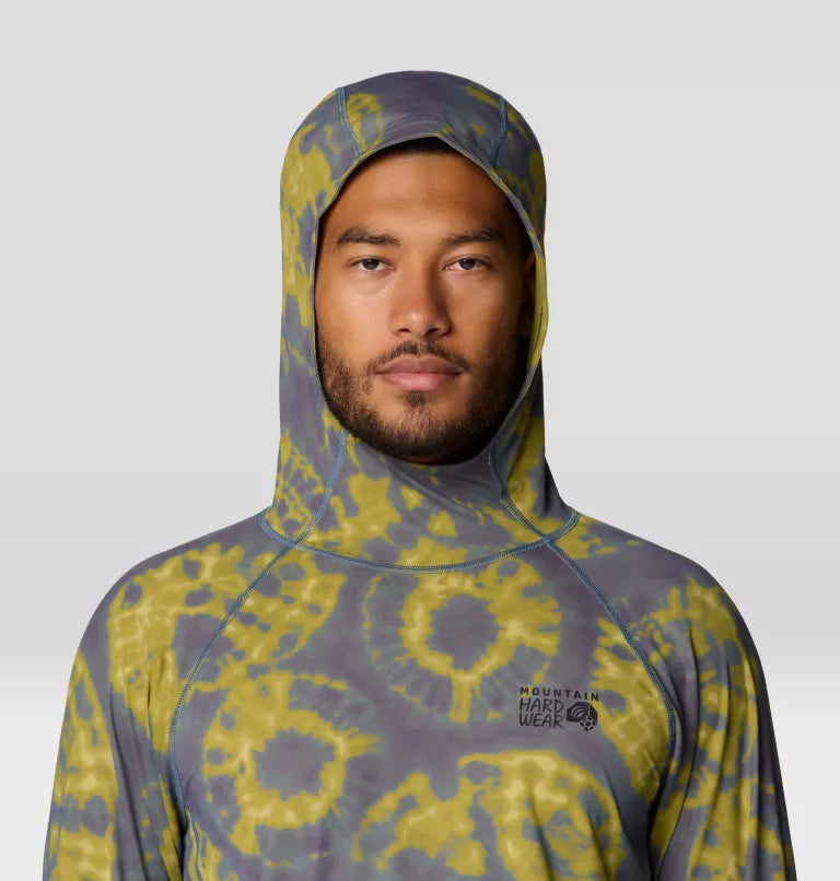Mountain Hardwear Mens Crater Lake Long Sleeve Hoody - Adriatc Blue Spore Dye Print