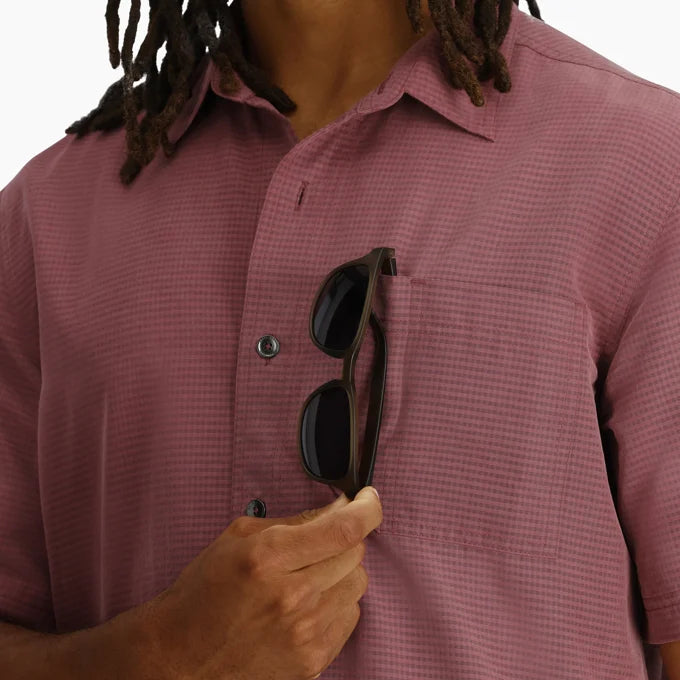 Royal Robbins Mens Desert Pucker Dry Short Sleeve - Wild Rhubarb