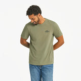 Life Is Good Mens Diversified Freshwater Catches Short Sleeve Crusher Tee - Moss Green