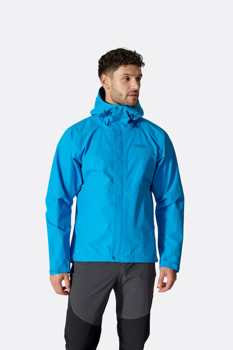 Rab Mens Downpour Waterproof Jacket - Maya Blue