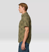 Mountain Hardwear Mens Grove Hide Out Short Sleeve Shirt - Mission Olive Ikat Jacquard