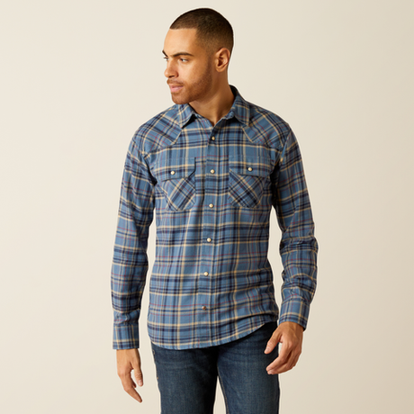 Ariat Men's Huntley Retro Fit Shirt - Copen Blue