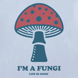 Life Is Good Mens Im A Fungi Short Sleeve Crusher-LITE Tee - Glacier Blue
