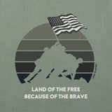 Life Is Good Mens Iwo Jima Short Sleeve Crusher Tee - Moss Green