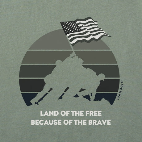 Life Is Good Mens Iwo Jima Short Sleeve Crusher Tee - Moss Green