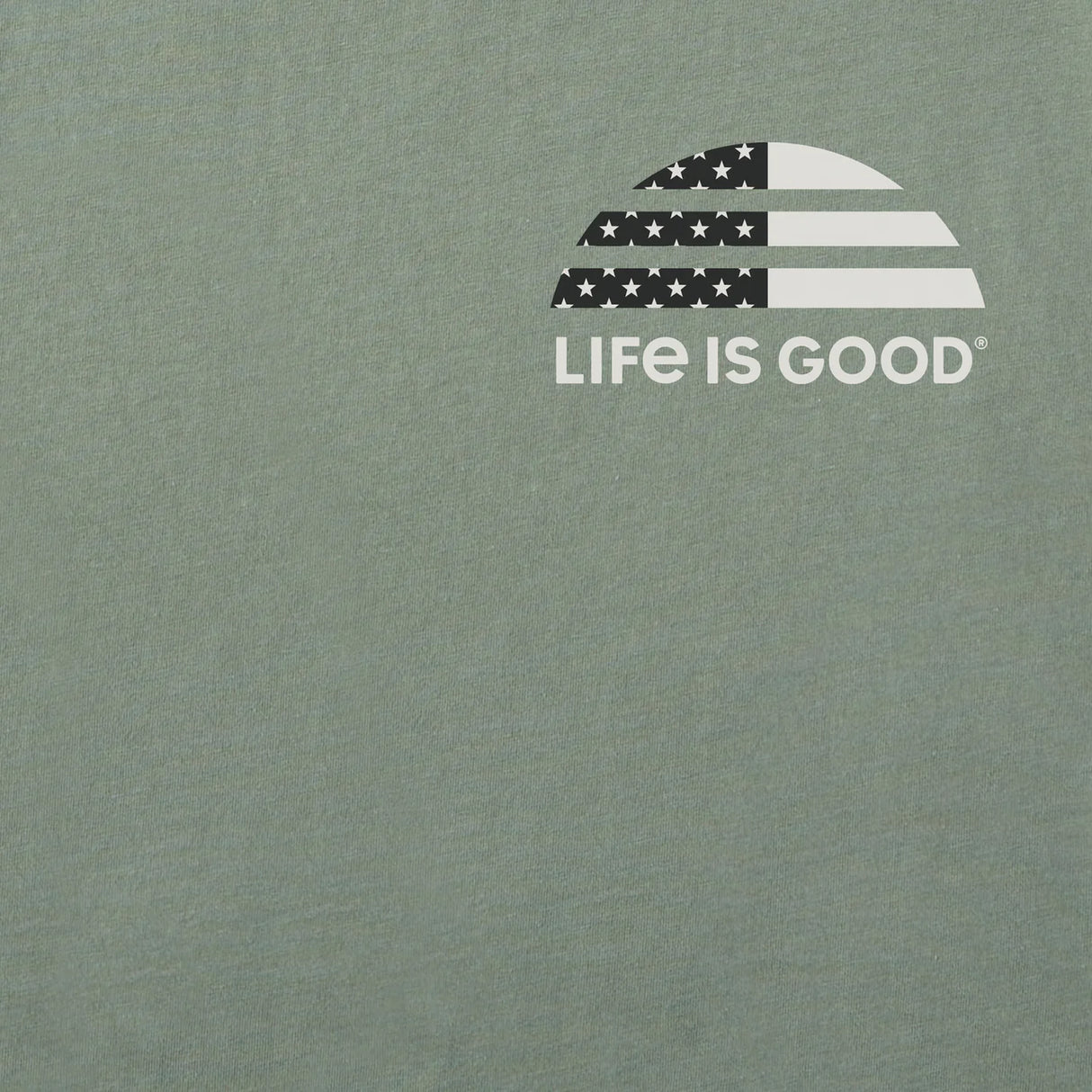 Life Is Good Mens Iwo Jima Short Sleeve Crusher Tee - Moss Green