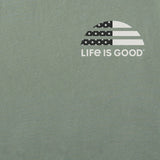 Life Is Good Mens Iwo Jima Short Sleeve Crusher Tee - Moss Green