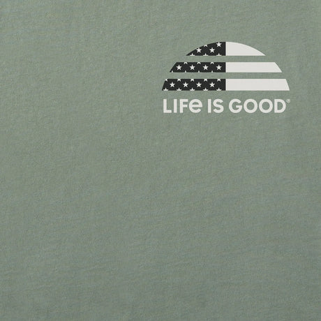 Life Is Good Mens Iwo Jima Short Sleeve Crusher Tee - Moss Green