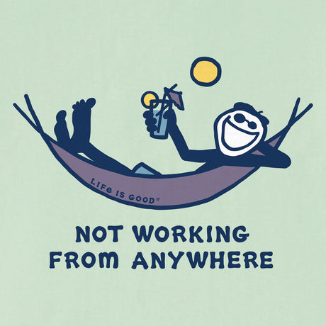 Life Is Good Mens Jake Not Working Hammock Short Sleeve Crusher Tee - Sage Green