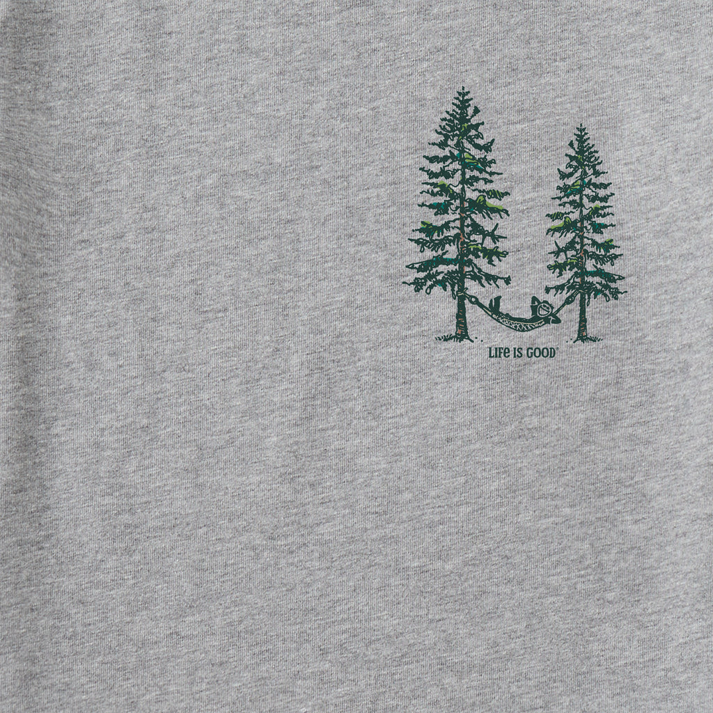 Life Is Good Mens Jake Trees Long Sleeve Crusher Tee - Heather Gray