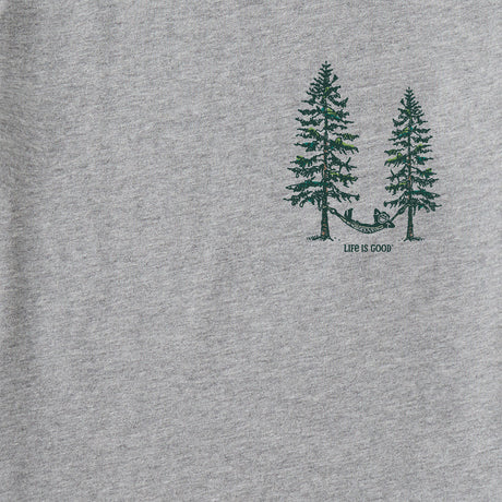 Life Is Good Mens Jake Trees Long Sleeve Crusher Tee - Heather Gray