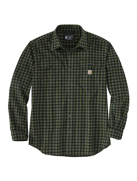 Carhartt Men's Loose Fit Heavyweight Flannel Long-sleeve Plaid Shirt Basil / REG