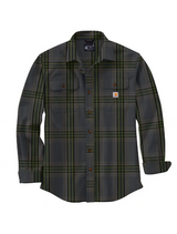 Carhartt Men's Loose Fit Heavyweight Flannel Long-sleeve Plaid Shirt hadow / REG / S