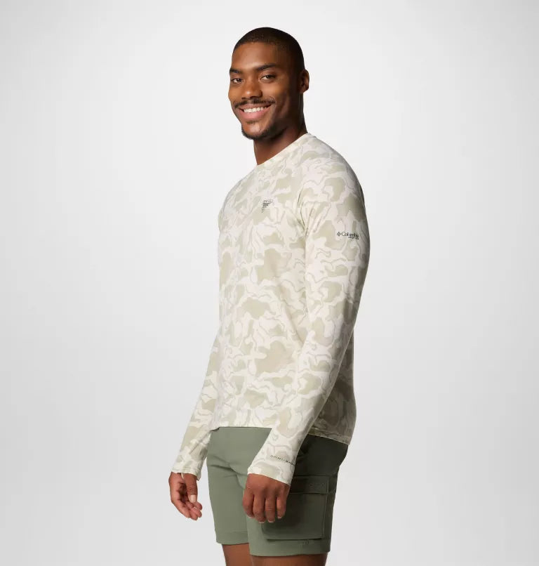 Columbia Mens PFG Uncharted Long Sleeve Shirt - Stone Swamplands