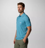 Columbia Mens PFG Uncharted Polo Shirt - Blue Echo Heather