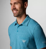 Columbia Mens PFG Uncharted Polo Shirt - Blue Echo Heather
