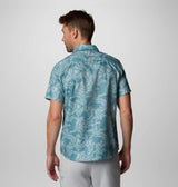 Columbia Mens PFG Uncharted Printed Short Sleeve Shirt - Crushed Blue Swamplands