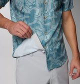 Columbia Mens PFG Uncharted Printed Short Sleeve Shirt - Crushed Blue Swamplands