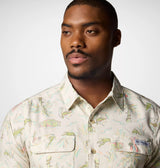 Columbia Mens PFG Uncharted Printed Short Sleeve Shirt - Stone Everglades