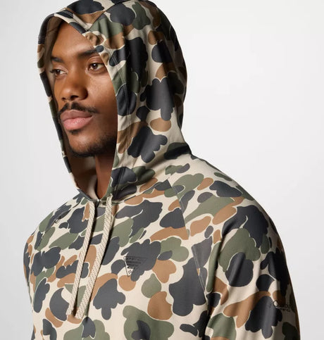 Columbia Mens PFG Wild Cast Camp Hoodie - Fossil Deltahunter Camo