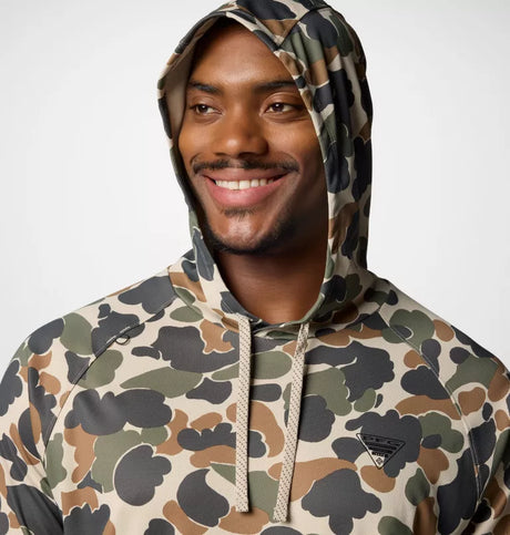 Columbia Mens PFG Wild Cast Camp Hoodie - Fossil Deltahunter Camo